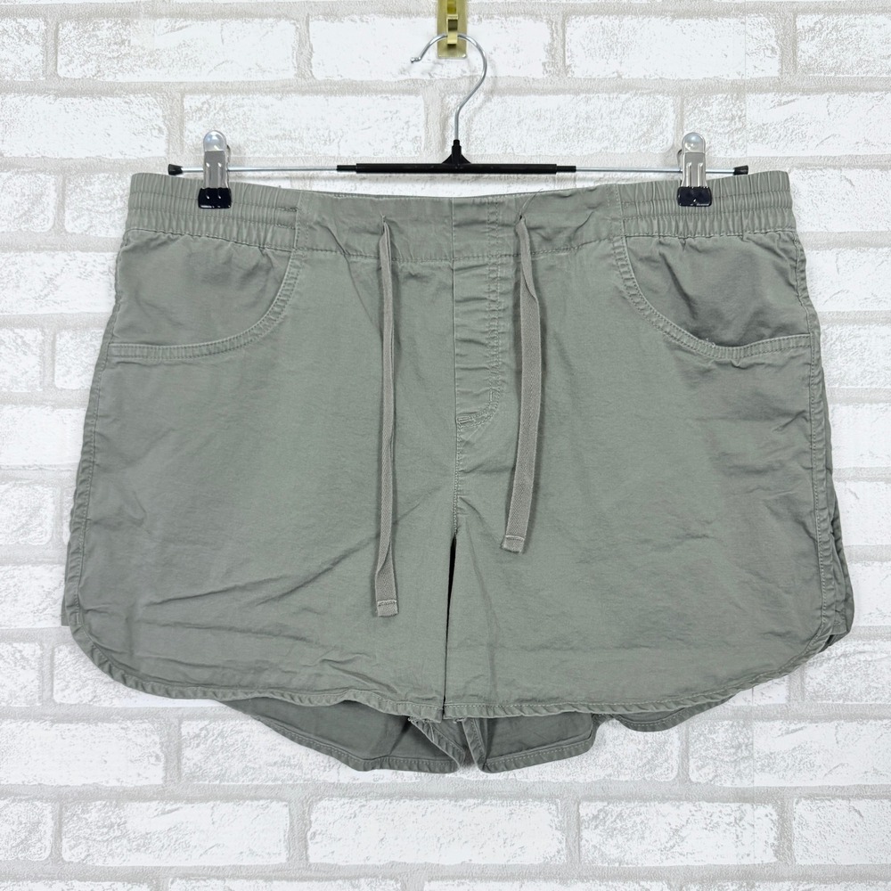 Eddie Bauer‎ Womens Pull On Shorts Cotton Blend Sage Green Sz 16 Hiking Outdoors